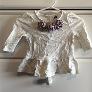 Janie and Jack 6-12 month flower appliqué top